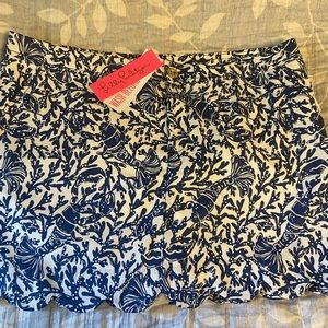 Lilly Pulitzer nwt Collette skort size 16z blue and white